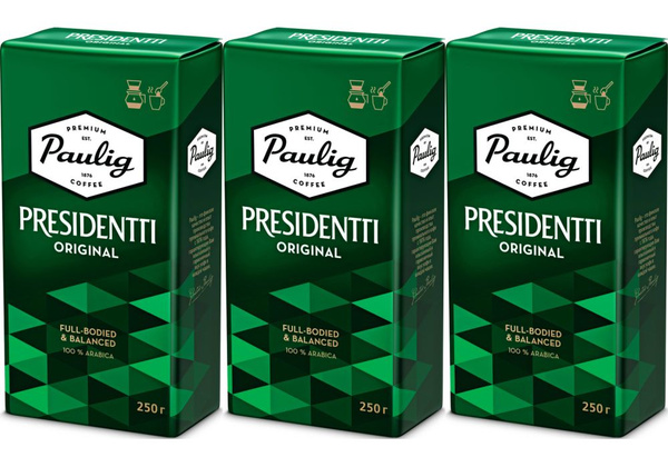 Кофе молотый Paulig Presidentti Original, 250 гр х 3 шт. - купить с ...