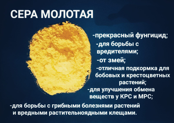 Сера молотая для огорода, теплиц, КРС и МРС - купить с доставкой по ...