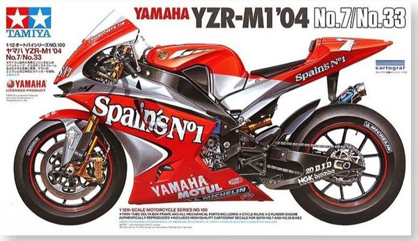 Maquette Tamiya Yamaha YZR-M1 '04 1/12 – édition N°7 Et N°33, Neuve