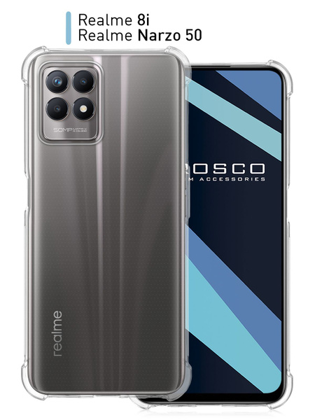 Противоударный силиконовый чехол ROSCO для Realme 8i и Realme Narzo 50 ...