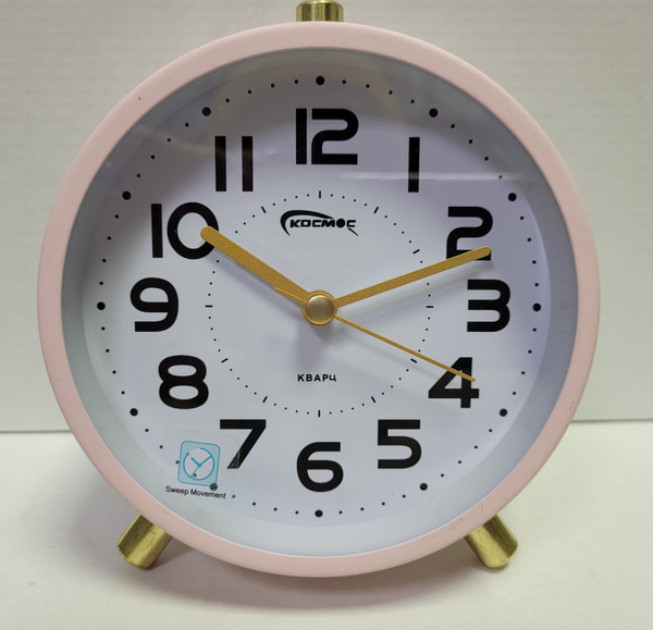 Настольные часы БУДИЛЬНИК бесшумный высокого качества розового цвета ...