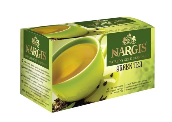 NARGIS Зеленый чай в пакетиках Green,25 пак. - купить с доставкой по ...