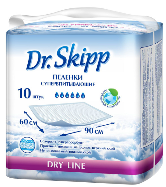 Dr. Skipp Пеленка одноразовая 10шт. - купить с доставкой по выгодным ...