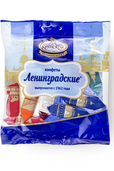 Конфеты Ленинградские, 200 гр, фабрика Крупской, Сладкий подарок к чаю ...