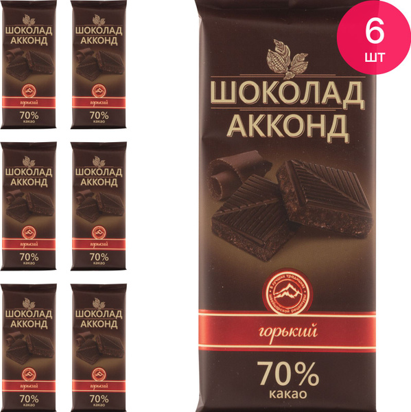 Шоколад Акконд горький плиточный 70% какао 90г / сладости (комплект из ...
