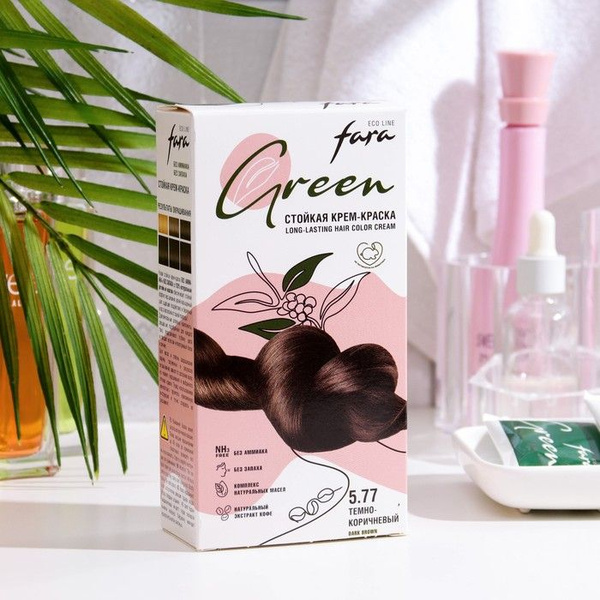 Краска для волос FARA Eco Line Green 5.77 темно-коричневый, 125 г ...