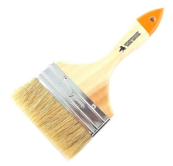 Малярная кисть для ремонта строительная плоская с деревянной ручкой ...