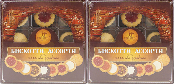 Печенье Бискотти Ассорти, комплект: 2 упаковки по 345 г - купить с ...