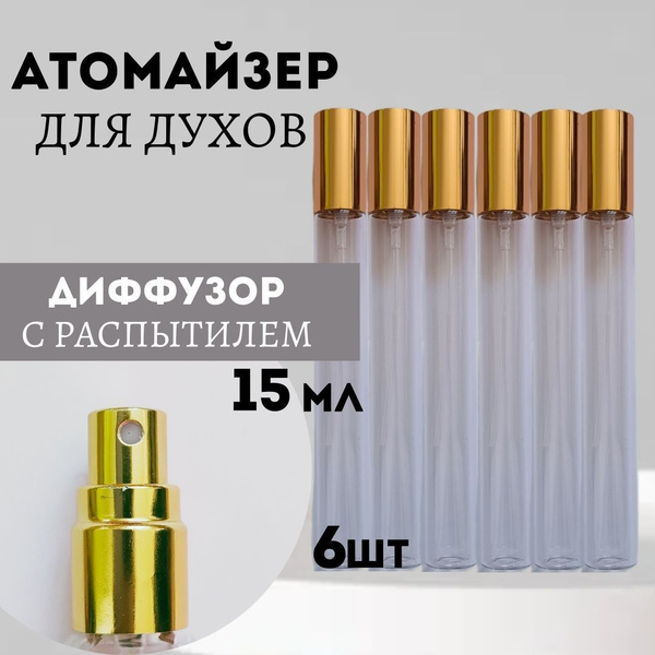 Атомайзер флакон для духов стеклянный с распылителем и с пипеткой ...