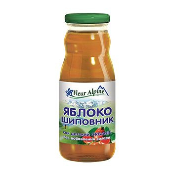 Сок Яблоко, шиповник с 5 месяцев, Fleur Alpine, 200 мл, Нидерланды ...