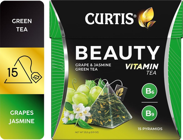 Чай зеленый Curtis Beauty Виноград и Зеленый чай 15*1.7г - купить с ...