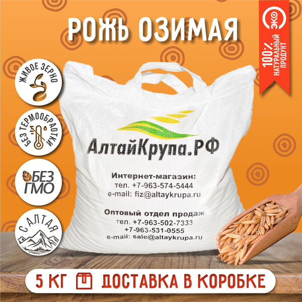 Рожь озимая Подходит для проращивания 5 кг - купить с доставкой по ...