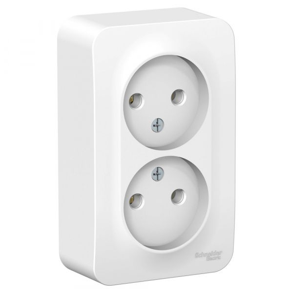 Розетка накладная 2х2P 16А 250В накладной монтаж белый Systeme Electric ...