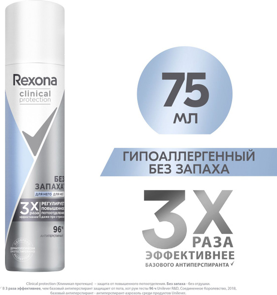 Дезодорант женский спрей антиперспирант Rexona Clinical Protection ...