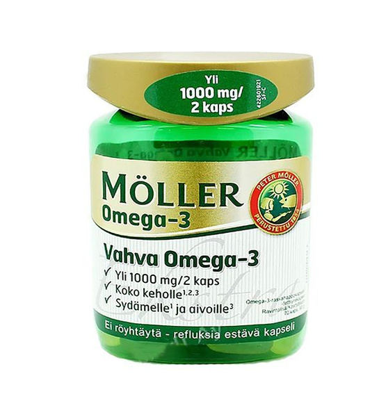 Витамины Moller Vahva Omega 3 70 капсул Моллер Омега 3 усиленные ...