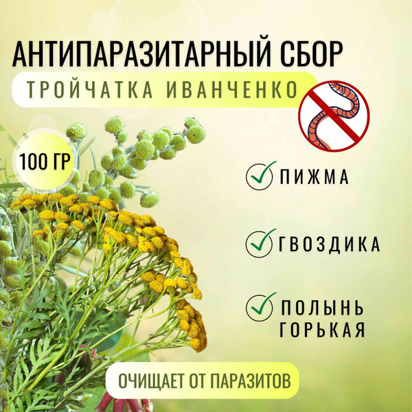 Антипаразитарный травяной фитосбор трав "Тройчатка Иванченко" 100г ...