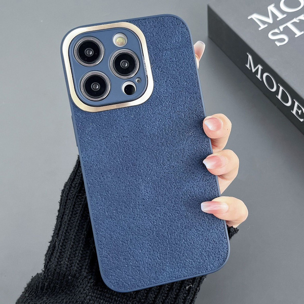 Противоударный иликон чехол на Apple iPhone 13 / айфон 13 с алькантарой ...