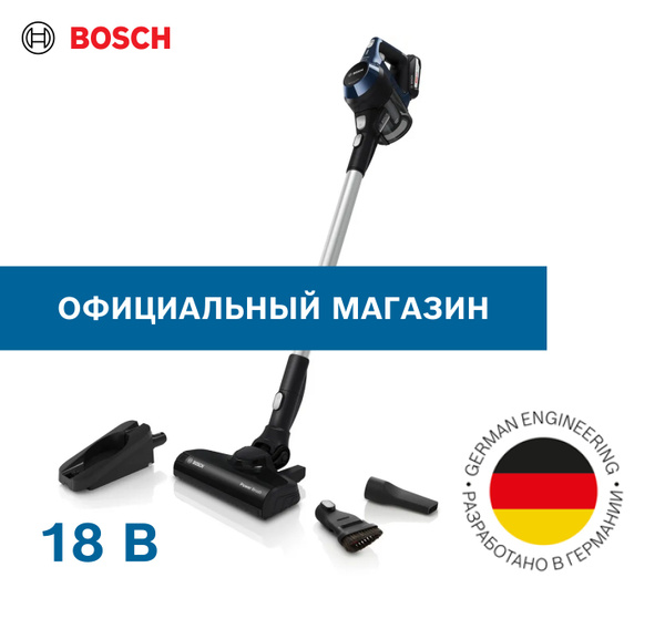 Аккумуляторный пылесос Bosch Serie 6 Unlimited BCS611P4A, 18 В, синий ...