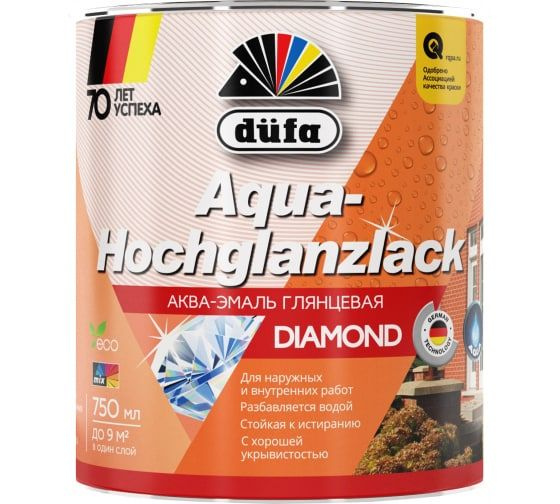 Эмаль для дерева и металла акриловая Dufa Aqua-Hochglanzlack глянцевая ...