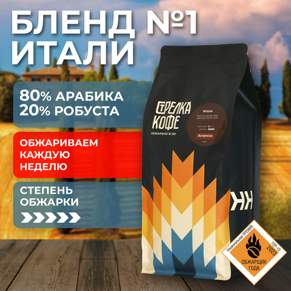 Кофе в зернах 1 кг БЛЕНД ИТАЛИ зерна 80% Арабика, 20% робуста ...