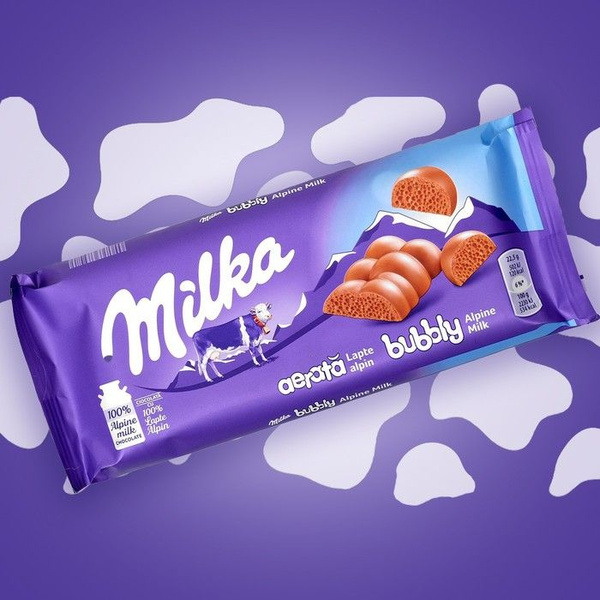Молочный шоколад с пузырьками Milka Bubbly Milk Chocolate, 90 г купить ...