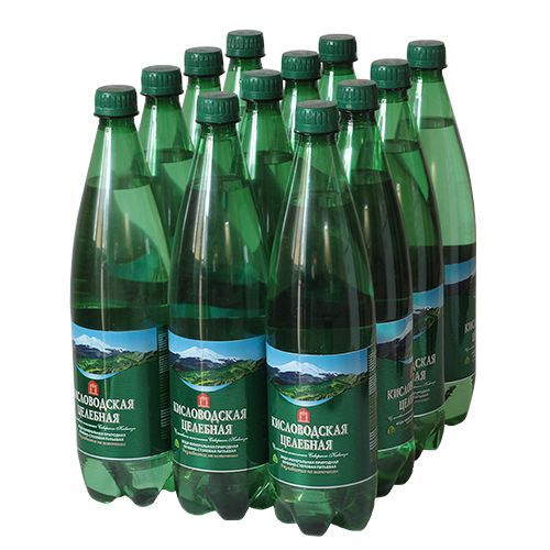 Вода минеральная Кисловодская Целебная газированная, 1 л х 12 шт. ПЭТ ...