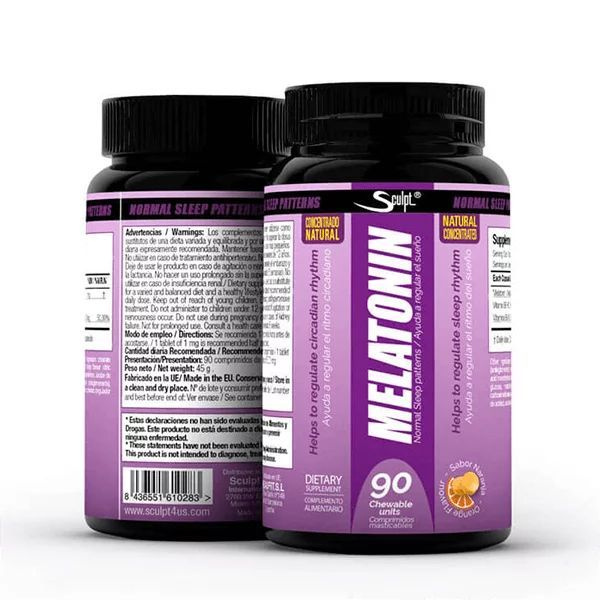 Мелатонин + Витамин B6 SCULPT Melatonin 1,8 мг 90 жевательных капсул с ...