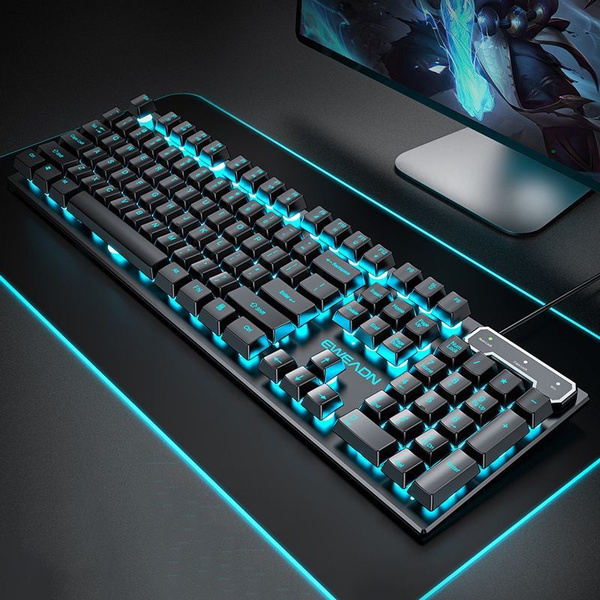 EWEADN Игровая клавиатура проводная Мембранная клавиатура, Английская ...