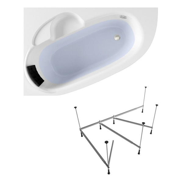 Угловая ванна акриловая 150 x 100 с каркасом Lavinia Boho Bell Pro S1 ...