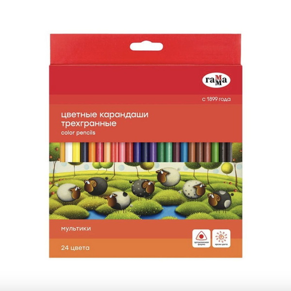 Набор карандашей Гамма, 24 шт. - купить с доставкой по выгодным ценам в ...