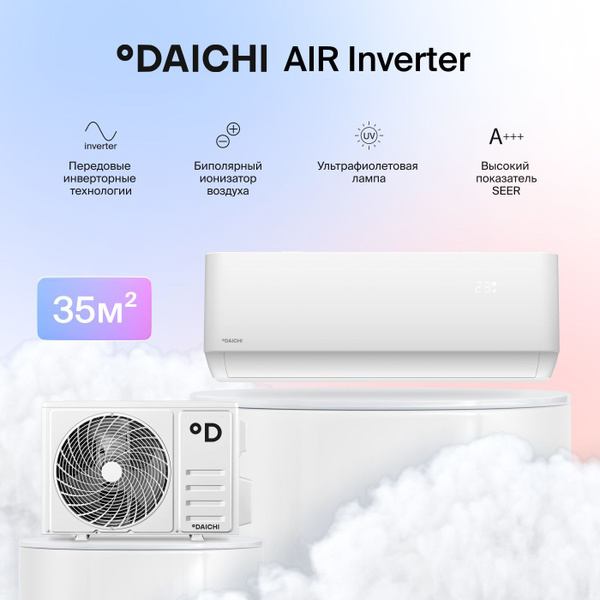 Настенная сплит-система инвертор Daichi Air AIR35AVQS1R-1/AIR35FVS1R-1 ...