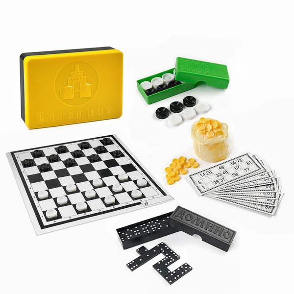 Настольная игра 3 в 1 "Владимирские игры", набор: лото, шашки и домино ...