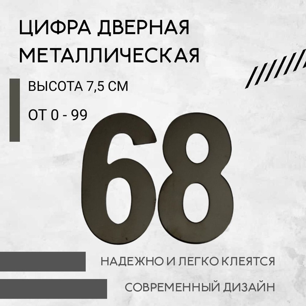 Цифры для двери, Металл, черный купить по низкой цене в интернет ...