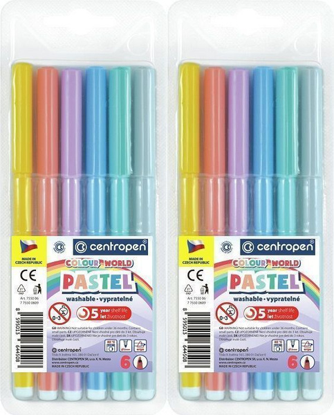 Centropen Фломастеры цветной мир , пингвины , 6 цветов, 2уп. - купить с ...