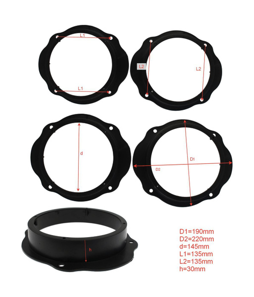 Подиумы (кольца проставочные) пластик для установки динамиков в Ford ...