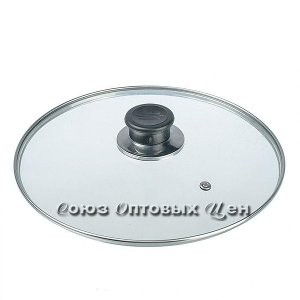 Крышка стеклянная для сковороды и кастрюли 28 см с паровыпуском и ...