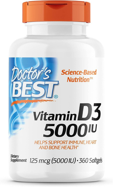 Doctors Best Vitamin D3 5000 iu 360 softgels (витамид Д3 5000) - купить ...