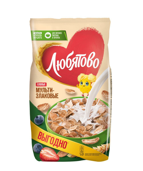 Готовый завтрак Любятово хлопья зерновые, мультизлаковые, 450 г ...