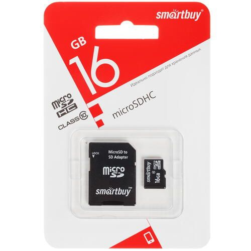 Карта памяти Smartbuy microSDHC 16 ГБ SB16GBSDCL10-01LE - купить с ...