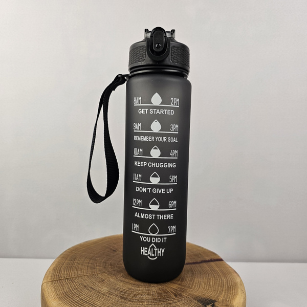 Спортивная бутылка, Бутылка для воды 1л 1000 мл., черный матовый ...