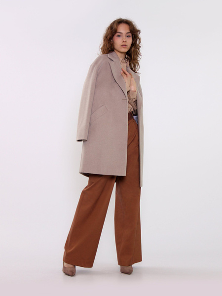 Пальто SINAR, Демисезон, размер 48-170, цвет белый, бежевый, Вискоза ...