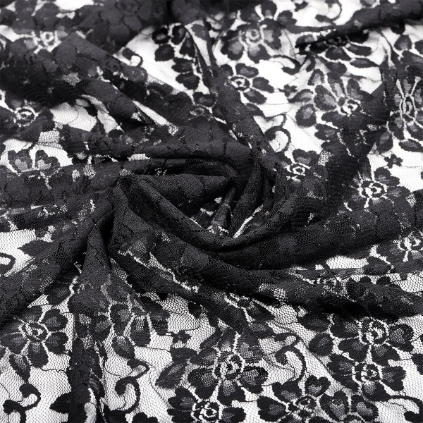 Кружевная ткань Гипюр-стрейч, отрез 2м*150 см., 80 г/м, цв.черный ...
