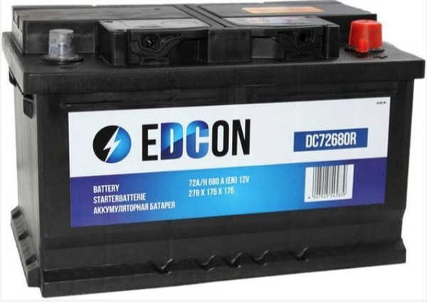 Аккумулятор автомобильный EDCON EDCON_Euro_Обратная (-/+) купить по ...