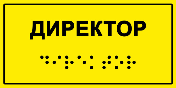 Табличка с шрифтом Брайля "Директор", 30х15 см., 15 см, 30 см - купить ...