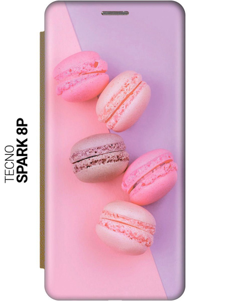 Чехол-книжка на Tecno Spark 8P / Техно Спарк 8Р c принтом "Розовые ...