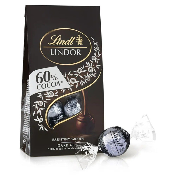 Шоколадные конфеты Lindt Lindor из темного шоколада, 60% какао 137 г ...