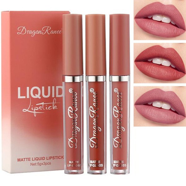 Жидкая водостойкая помада для губ. Набор из 3 матовых помад - купить с ...