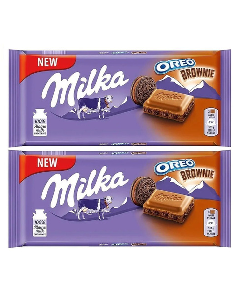 Шоколад Milka & Oreo Brownie, 2 шт по 100гр - купить с доставкой по ...