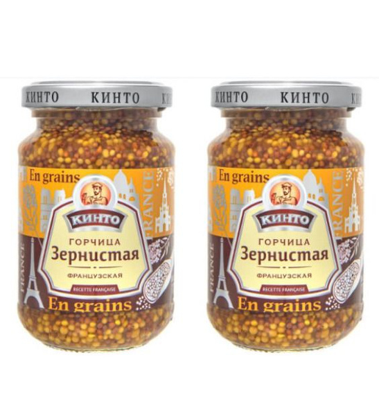 Кинто Горчица Зернистая, французская, 170 мл, 4 шт - купить с доставкой ...
