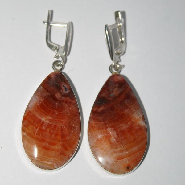 Серьги с камнем Агат переливт "True Stones" - купить с доставкой по ...